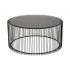 Set 2 tables basses filaires métal, plateau marbre, D70xH34CM/D60xH34CM - SIVAS