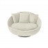 Armchair Rossi 1 Place Round swivel 124x106x76cm Color Beige