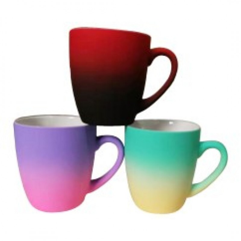 Set of 3 neon colored ceramic mugs, 370ml