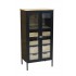 SAMRA Wood/black wood shelf, 2 doors 6 drawers, 60x40xH120CM