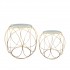 Set of 2 coffee tables D28XH45 & D37XH52CM marble effect top Color Gold