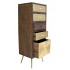 Wooden shelf with matching doors and drawers, 45x35xH120CM - AJMAN