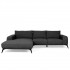 Sofa Angle 5 seats Fabric 187x298xH87cm - HELENA Color Black