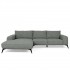 Sofa Angle 5 seats Fabric 187x298xH87cm - HELENA Color BLEU GRIS