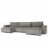 Panoramic Sofa Bed 6 seats Fabric velvet cottelé 388x155xH94 - SEATTLE
