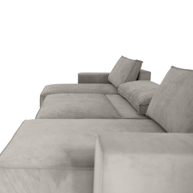 Kør væk tæppe Postkort Panoramic Sofa Bed 6 seats Fabric velvet cottelé 388x155xH94 - SEATTLE