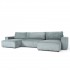 Panoramic Sofa Bed 6 seats Fabric velvet cottelé 388x155xH94 - SEATTLE