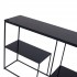 Side table in marble, glass and metal black, 110.5x 32x76.5 cm - LISE