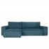 Sofa bed 4/5 places Fabric velvet cottelé 290x157xH90cm - SEATTLE Color Blue