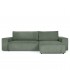 Convertible corner sofa 4/5 places Fabric velvet cottelé 290x99xH90cm - SEATTLE