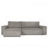 Convertible corner sofa 4/5 places Fabric velvet cottelé 280x150xH90cm - SEATTLE Color Grey