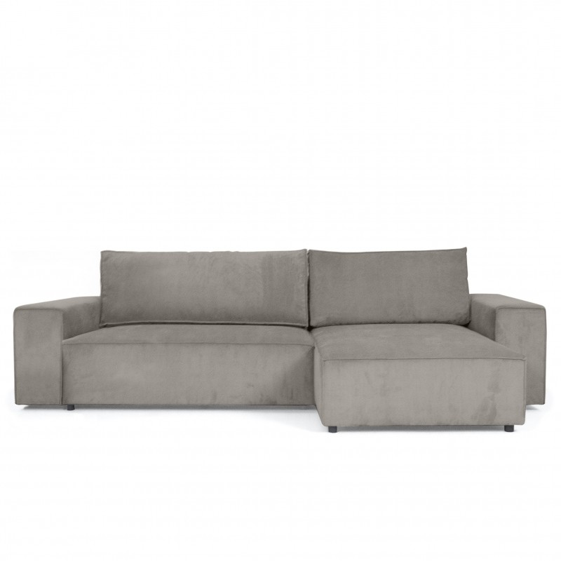 nauwkeurig ergens pint Convertible corner sofa 4/5 places Fabric velvet cottelé 290x99xH90cm -  SEATTLE
