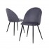 Velvet chair 50X59X85cm - ALICIA Color gris foncé