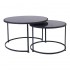 Set of 2 PTMD coffee tables, marble top - NICO Color Black