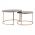 Set of 2 PTMD coffee tables, marble top - NICO Color Gold