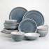 Blue ceramic bowl with pattern, D17 cm - ERPIA