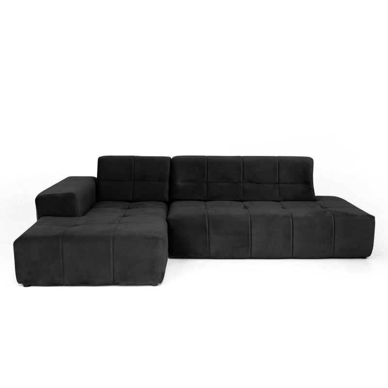 5 Seater Corner Sofa L 284x W 176cm H, Black Velvet Corner Sofa Bed