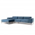 Canapé d'angle 4-5 places en velours 288x179cm -ATLANTA Couleur Bleu