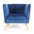 Velvet armchair, wrap-around seat, natural legs, 74.5X81XH75CM - HARRIS Color Blue
