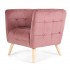 Velvet armchair, wrap-around seat, natural legs, 74.5X81XH75CM - HARRIS