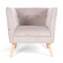 Velvet armchair, wrap-around seat, natural legs, 74.5X81XH75CM - HARRIS Color Taupe
