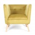 Fluwelen fauteuil met omhullende zitting en natuurlijke poten, 74,5X81XH75CM - HARRIS Kleur Geel