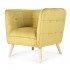 Fluwelen fauteuil met omhullende zitting en natuurlijke poten, 74,5X81XH75CM - HARRIS
