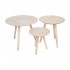 Set of 3 nesting tables 49x49 cm, 40x40 cm, 29.5x30 cm Color Beige