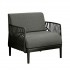 Garden armchair 1PLC with cushions, 85x74xH77CM - SHARLY Color Black