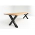 Dining table X legs in solid oak wood Thickness 4cm - KASTLE
