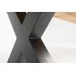 Eettafel met X-poten van massief eikenhout van 4 cm dik - KASTLE