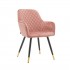 Velvet Deco Chair "YVIK" BLACK & GOLD Color Pink
