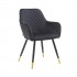 Velvet Deco Chair "YVIK" BLACK & GOLD Color Black