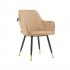 Velvet Deco Chair "YVIK" BLACK & GOLD Color Brown