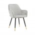 Velvet Deco Chair "YVIK" BLACK & GOLD Color Grey