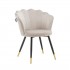 Velvet chair, shell shape, black and gold legs, 66x67.5x85 cm - MALIA Color Taupe