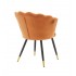 Fluwelen stoel, schelpvorm, zwarte en gouden poten, 66x67.5x85 cm - MALIA