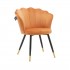Fluwelen stoel, schelpvorm, zwarte en gouden poten, 66x67.5x85 cm - MALIA Kleur Roest