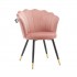 Fluwelen stoel, schelpvorm, zwarte en gouden poten, 66x67.5x85 cm - MALIA Kleur Roze