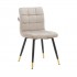Fluweel beklede stoel, zwart en gouden poten, 52x43x80 cm - LEEDY Kleur Taupe