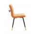 Velvet upholstered chair, black and gold legs, 52x43x80 cm - LEEDY