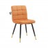 Fluweel beklede stoel, zwart en gouden poten, 52x43x80 cm - LEEDY Kleur Roest