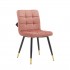 Fluweel beklede stoel, zwart en gouden poten, 52x43x80 cm - LEEDY Kleur Roze