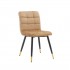 Fluweel beklede stoel, zwart en gouden poten, 52x43x80 cm - LEEDY Kleur Bruin