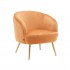 Armchair with velvet seat, golden feet, 70x72x74 cm - TOPIM Color Rouille