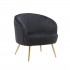 Armchair with velvet seat, golden feet, 70x72x74 cm - TOPIM Color Black