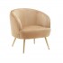 Armchair with velvet seat, golden feet, 70x72x74 cm - TOPIM Color Brown
