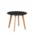 Table ronde enfant en bois, pieds naturels, D60xH51 cm Couleur Noir