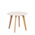 Table ronde enfant en bois, pieds naturels, D60xH51 cm Couleur Blanc