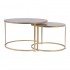 Set of 2 PTMD coffee tables, marble top - NICO Color Camel